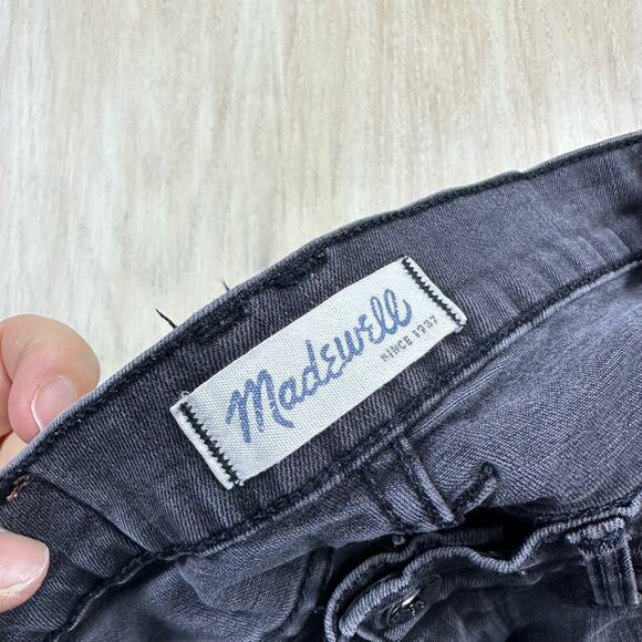 Madewell Low Rise Faded Black Skinny Slim Fit Denim Casual Stretch Jeans 25 - Picture 12 of 15